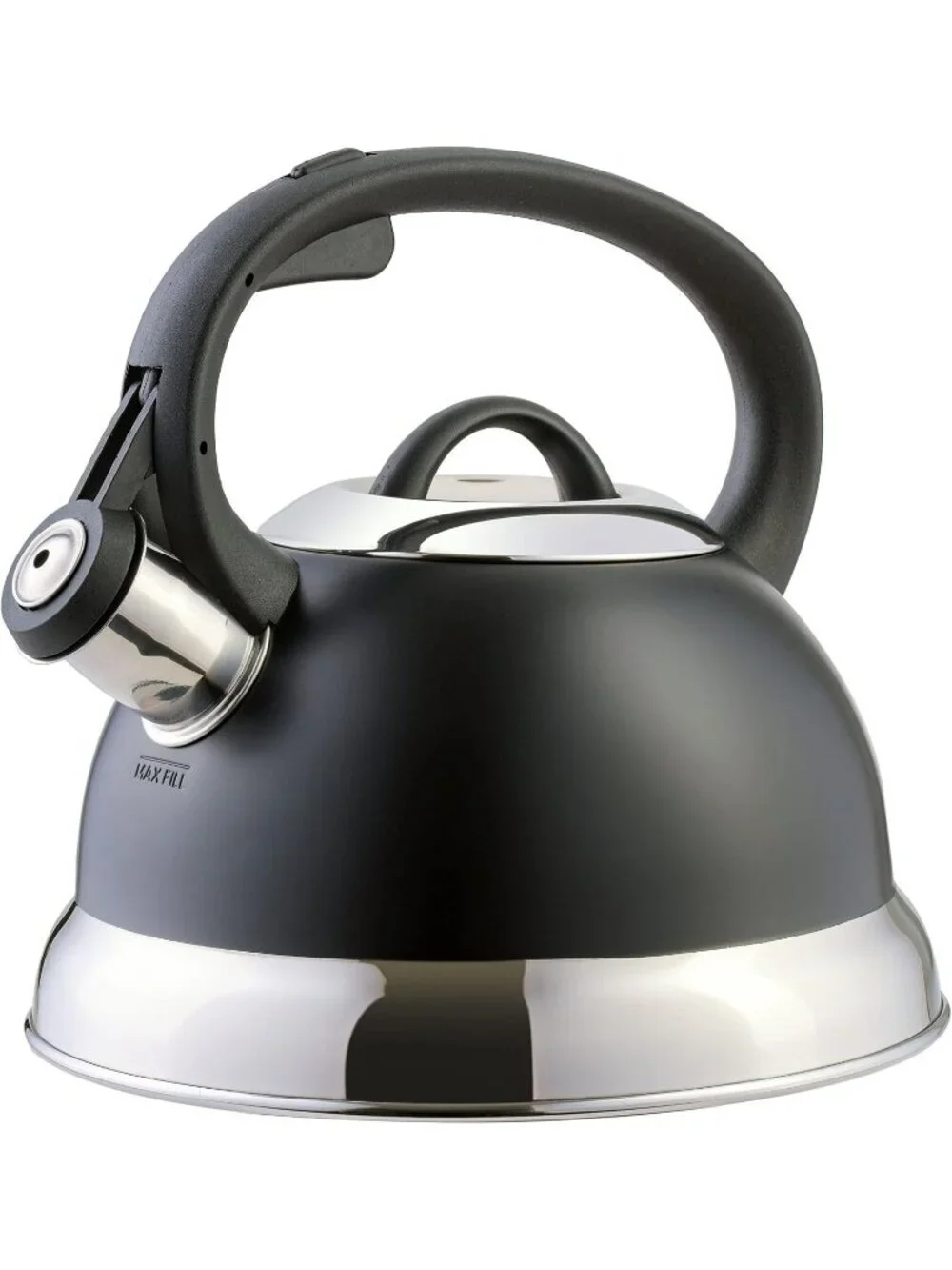 Black Kitchen Whistling Tea Kettles 1.75-QT Stainless Steel Stove-Top Teapot